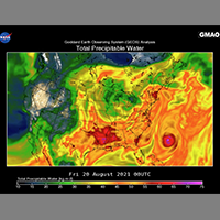 thumb for GEOS analysis of Total Precipitable Water (TPW) from former Hurricane Henri