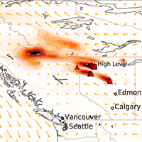 thumb for Air Pollutant Forecasts Using the NASA GEOS-CF Model: Global Modeling Assessment of Pollutants During Wildfires