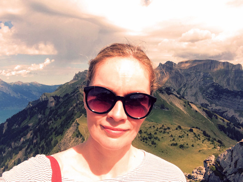 Lesley Ott in mountain scenery